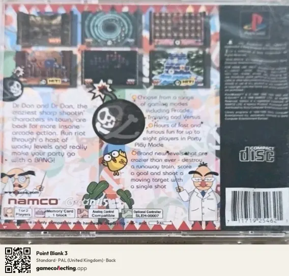 Point Blank 3 PlayStation, United Kingdom box back