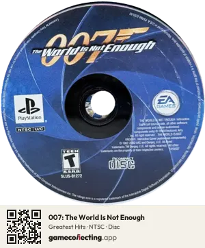 007: The World Is Not Enough PlayStation, NTSC disc