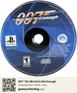 007: The World Is Not Enough PlayStation, NTSC disc