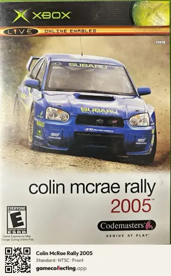 Colin McRae Rally 2005 Xbox, NTSC box front