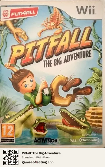 Pitfall: The Big Adventure Nintendo Wii, PAL box front
