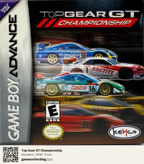 Top Gear GT Championship Game Boy Advance, NTSC box front