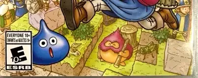 Dragon Quest Builders, the ESRB box on its front