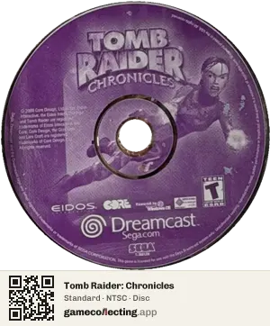 Tomb Raider: Chronicles Sega Dreamcast, NTSC disc