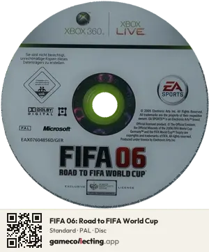 FIFA 06: Road to FIFA World Cup Xbox 360, PAL disc