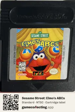 Sesame Street: Elmo's ABCs Game Boy Color, NTSC cartridge label