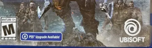 Assassin's Creed Valhalla, the ESRB box on its front