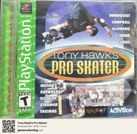 Tony Hawk's Pro Skater PlayStation, NTSC box front