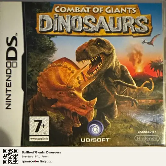 Battle of Giants: Dinosaurs Nintendo DS, PAL box front