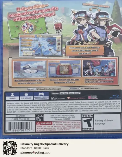 Calamity Angels: Special Delivery PlayStation 4, NTSC box back