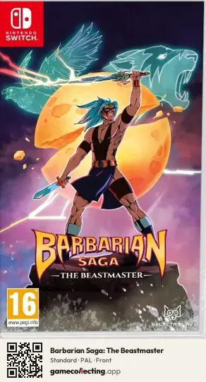 Barbarian Saga: The Beastmaster Nintendo Switch, PAL box front