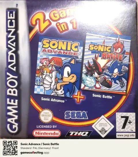 Sonic Advance / Sonic Battle Game Boy Advance, Germany box front