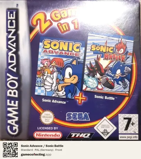 Sonic Advance / Sonic Battle Game Boy Advance, Germany box front