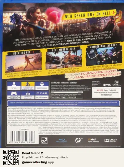 Dead Island 2 PlayStation 4, Germany box back