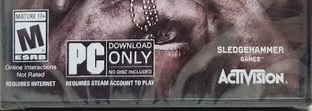 Call of Duty: WWII, the ESRB box on its front