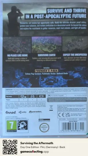 Surviving the Aftermath Nintendo Switch, Germany box back