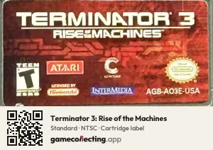 Terminator 3: Rise of the Machines Game Boy Advance, NTSC cartridge label