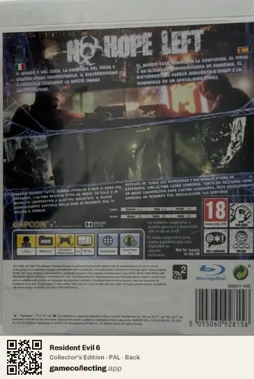 Resident Evil 6 PlayStation 3, PAL box back