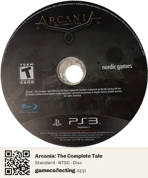 Arcania: The Complete Tale PlayStation 3, NTSC disc