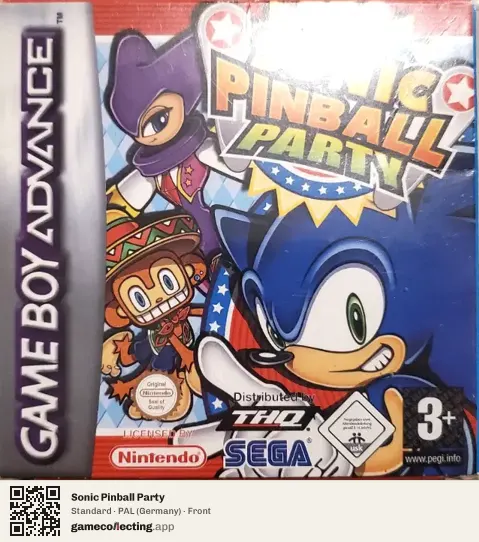 Sonic Pinball Party Game Boy Advance, Germany box front