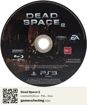 Dead Space 2 PlayStation 3, PAL disc