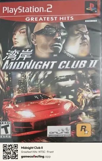 Midnight Club II PlayStation 2, NTSC box front