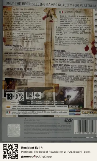 Resident Evil 4 PlayStation 2, Spain box back