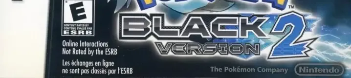 Pokémon Black Version 2, the ESRB box on its front