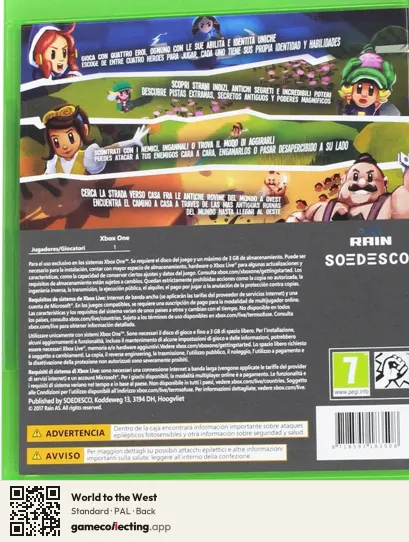 World to the West Xbox One, PAL box back