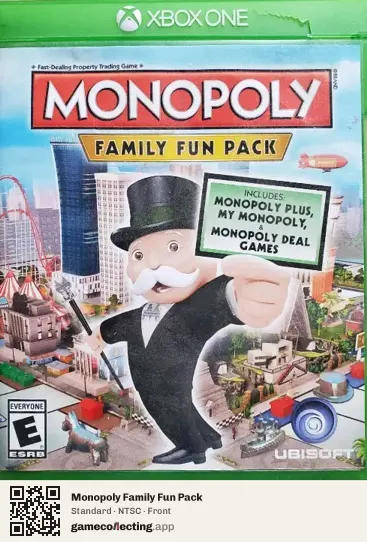 Monopoly Family Fun Pack Xbox One, NTSC box front