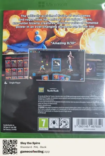 Slay the Spire Xbox One, PAL box back