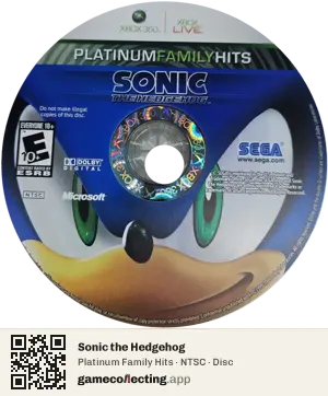 Sonic the Hedgehog Xbox 360, NTSC disc