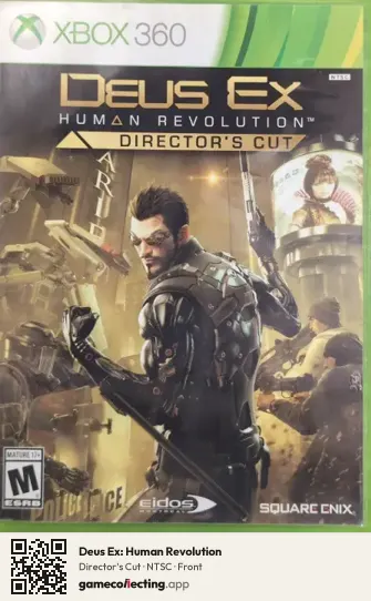 Deus Ex: Human Revolution Xbox 360, NTSC box front