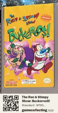The Ren & Stimpy Show: Buckeroo$! Nintendo Entertainment System, NTSC cartridge label