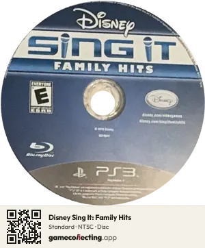 Disney Sing It: Family Hits PlayStation 3, NTSC disc