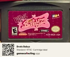 Bratz Babyz Game Boy Advance, NTSC cartridge label