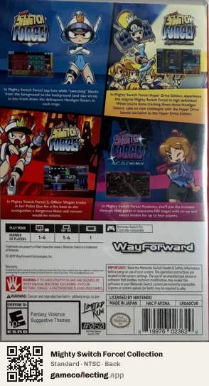Mighty Switch Force! Collection Nintendo Switch, NTSC box back