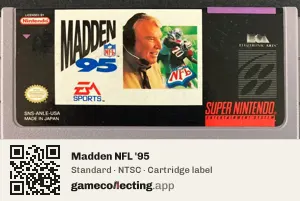 Madden NFL '95 Super Nintendo Entertainment System, NTSC cartridge label