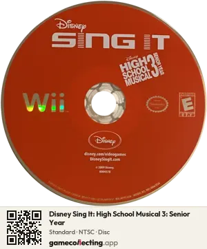 Disney Sing It: High School Musical 3: Senior Year Nintendo Wii, NTSC disc
