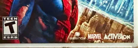 Spider-Man: Edge of Time, the ESRB box on its front