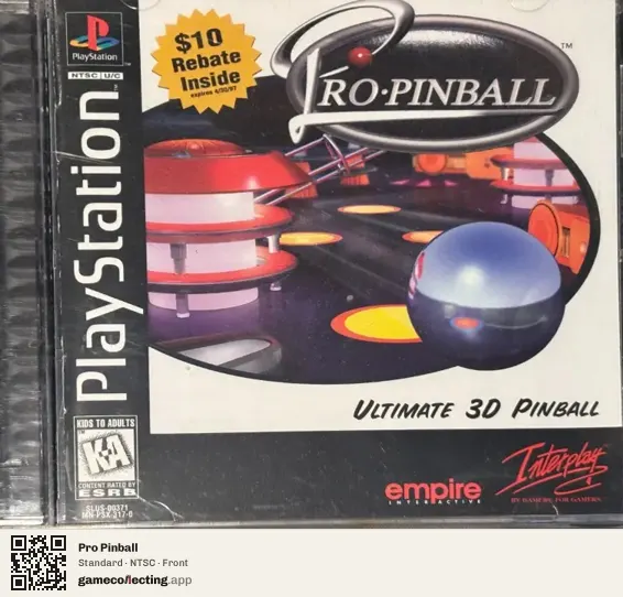 Pro Pinball PlayStation, NTSC box front