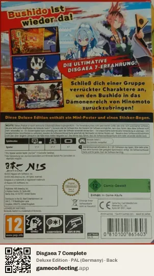 Disgaea 7 Complete Nintendo Switch 2, Germany box back