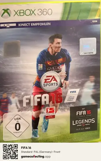 FIFA 16 Xbox 360, Germany box front