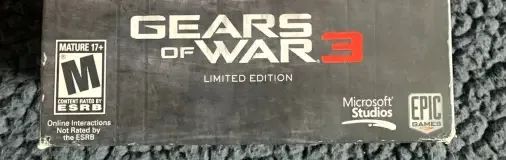 Gears of War 3, the ESRB box on its front