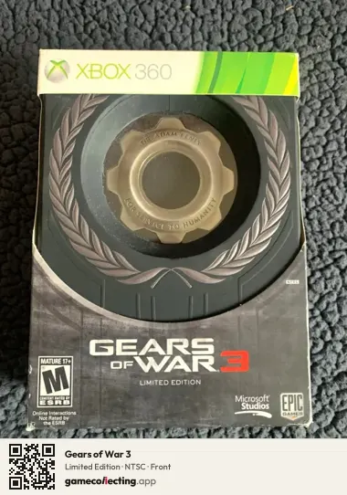 Gears of War 3 Xbox 360, NTSC box front