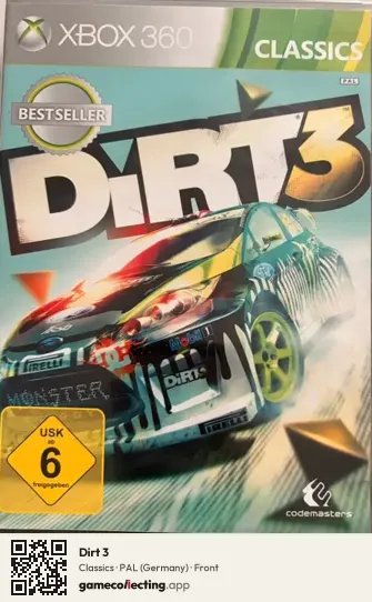 Dirt 3 Xbox 360, Germany box front