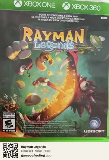 Rayman Legends Xbox 360, NTSC box front