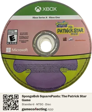 SpongeBob SquarePants: The Patrick Star Game Xbox Series X, NTSC disc