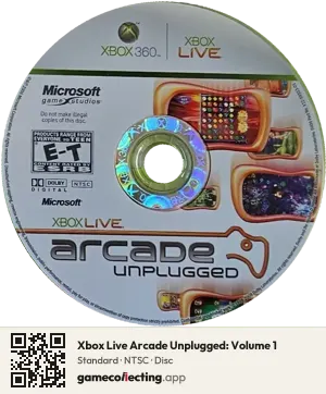 Xbox Live Arcade Unplugged: Volume 1 Xbox 360, NTSC disc