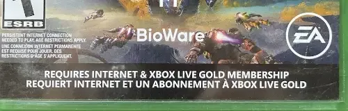 Anthem, the ESRB box on its front